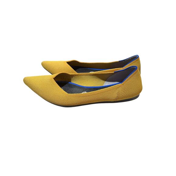 Rothys The Point Marigold Yellow Pointed Toe Flats Women Rothy\'s The Point Pointed Toe Ballet Flats Marigold Yellow.